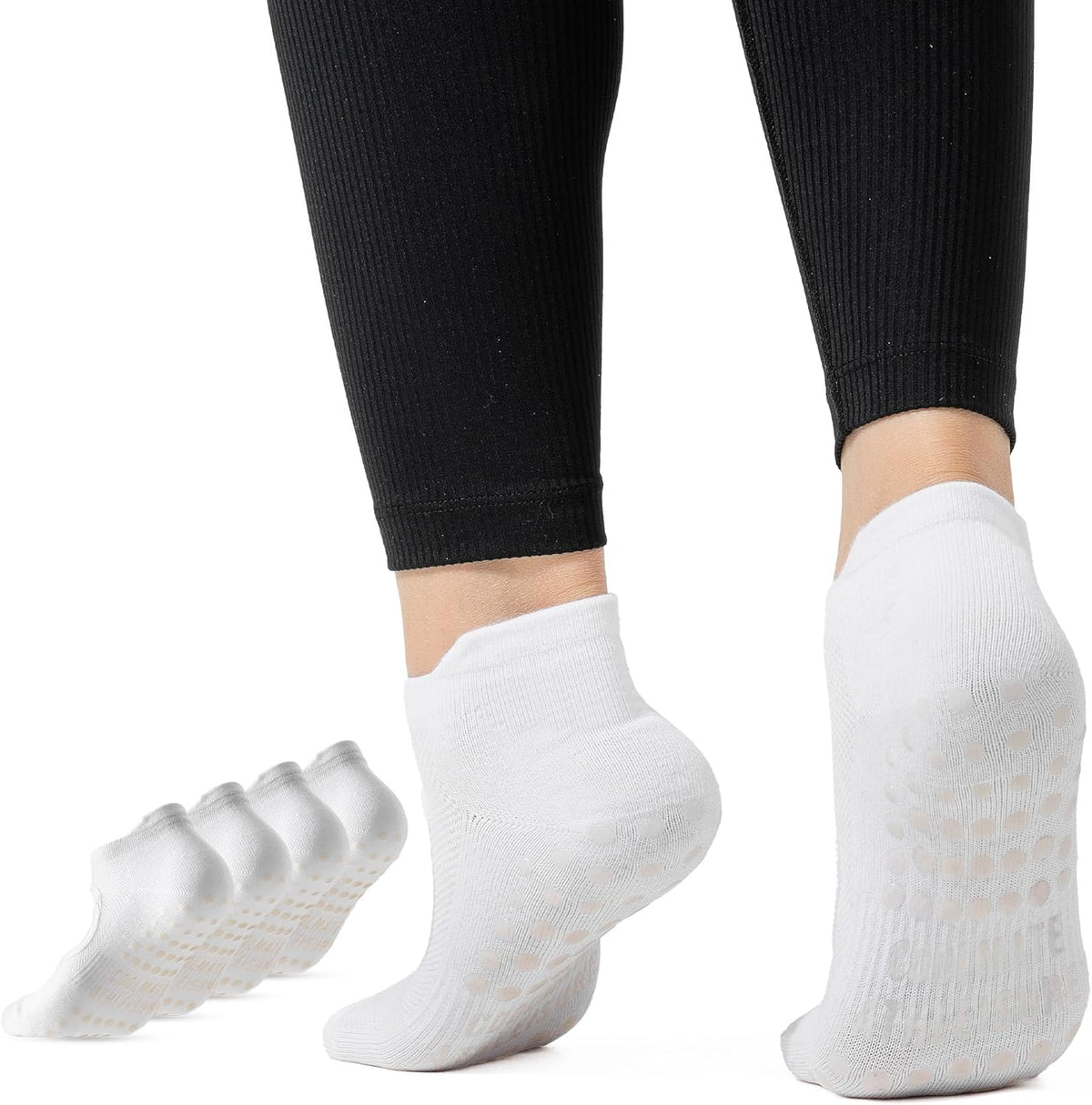 CoolMate Pilates Socks with Grips for Women, Non Slip Yoga Socks - Colors A