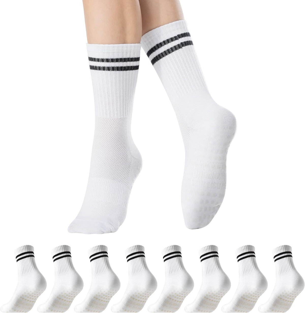 CoolMate Pilates Socks with Grips for Women, Non Slip Yoga Socks - Colors A