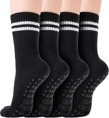CoolMate Pilates Socks with Grips for Women, Non Slip Yoga Socks - Colors A