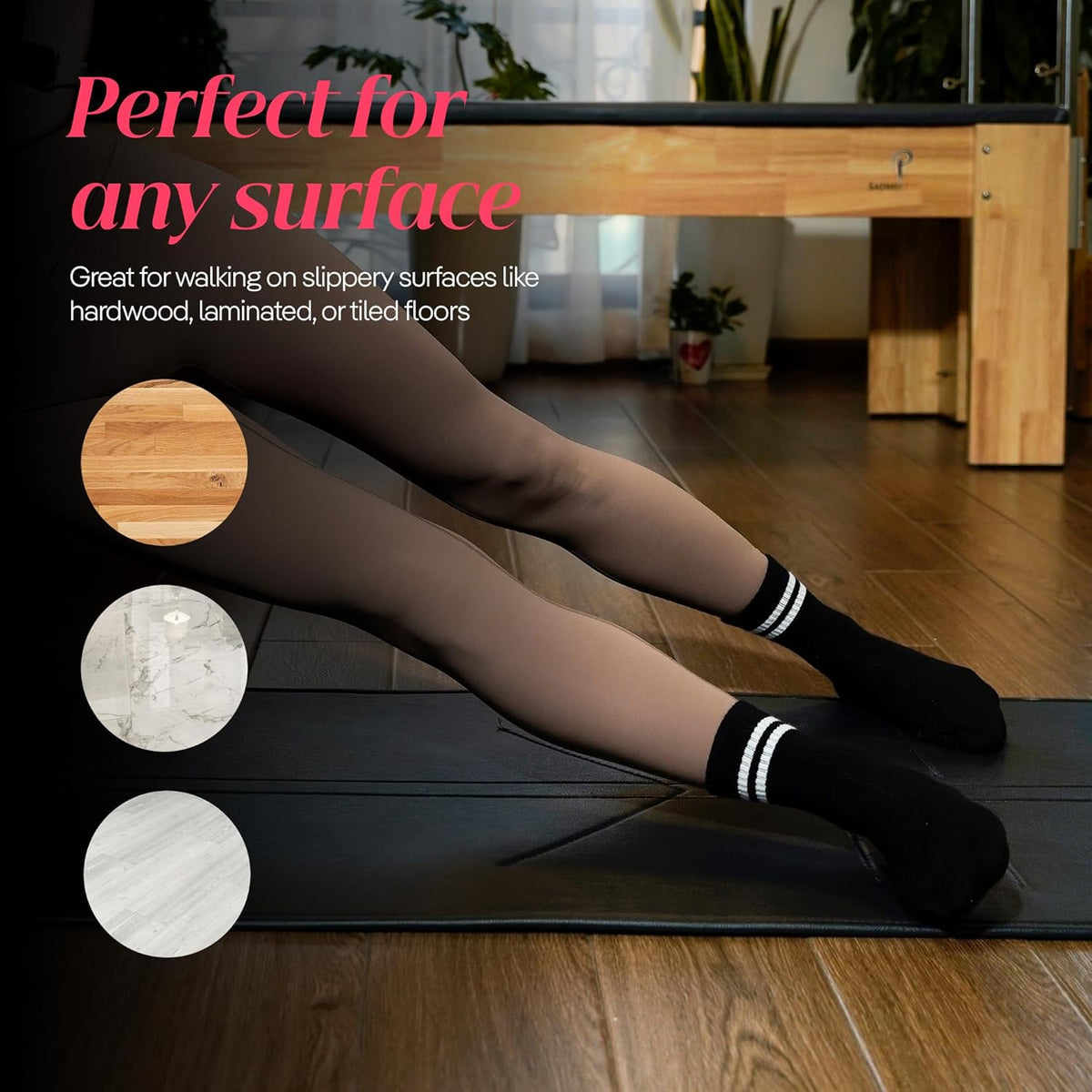 CoolMate Pilates Socks with Grips for Women, Non Slip Yoga Socks - Colors A