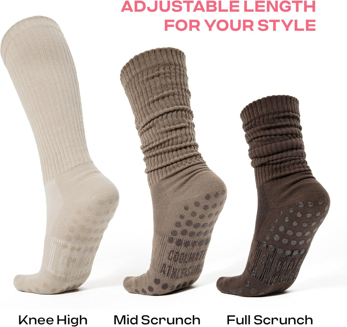 CoolMate Pilates Socks with Grips for Women, Non Slip Yoga Socks - Colors A