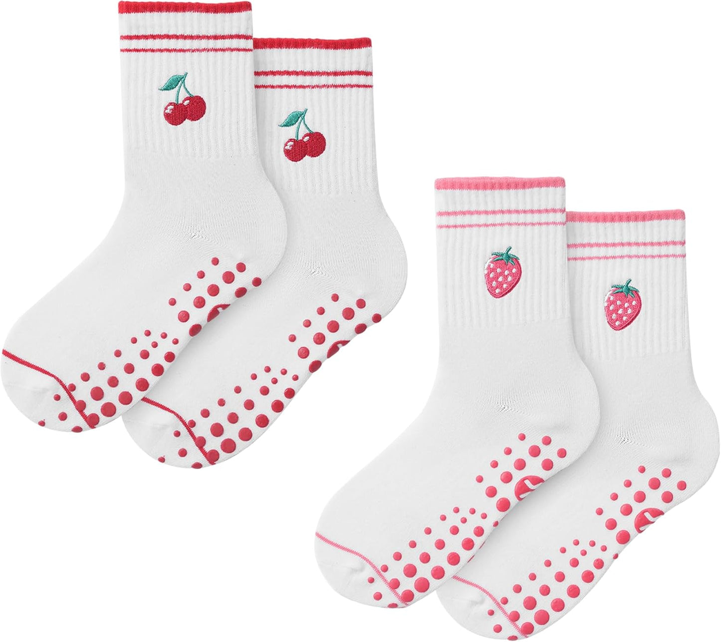 CoolMate Pilates Socks with Grips for Women, Non Slip Yoga Socks - Colors A