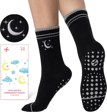 CoolMate Pilates Socks with Grips for Women, Non Slip Yoga Socks - Colors A