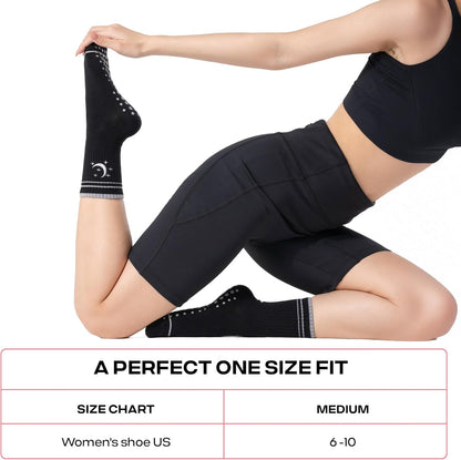 CoolMate Pilates Socks with Grips for Women, Non Slip Yoga Socks - Colors A