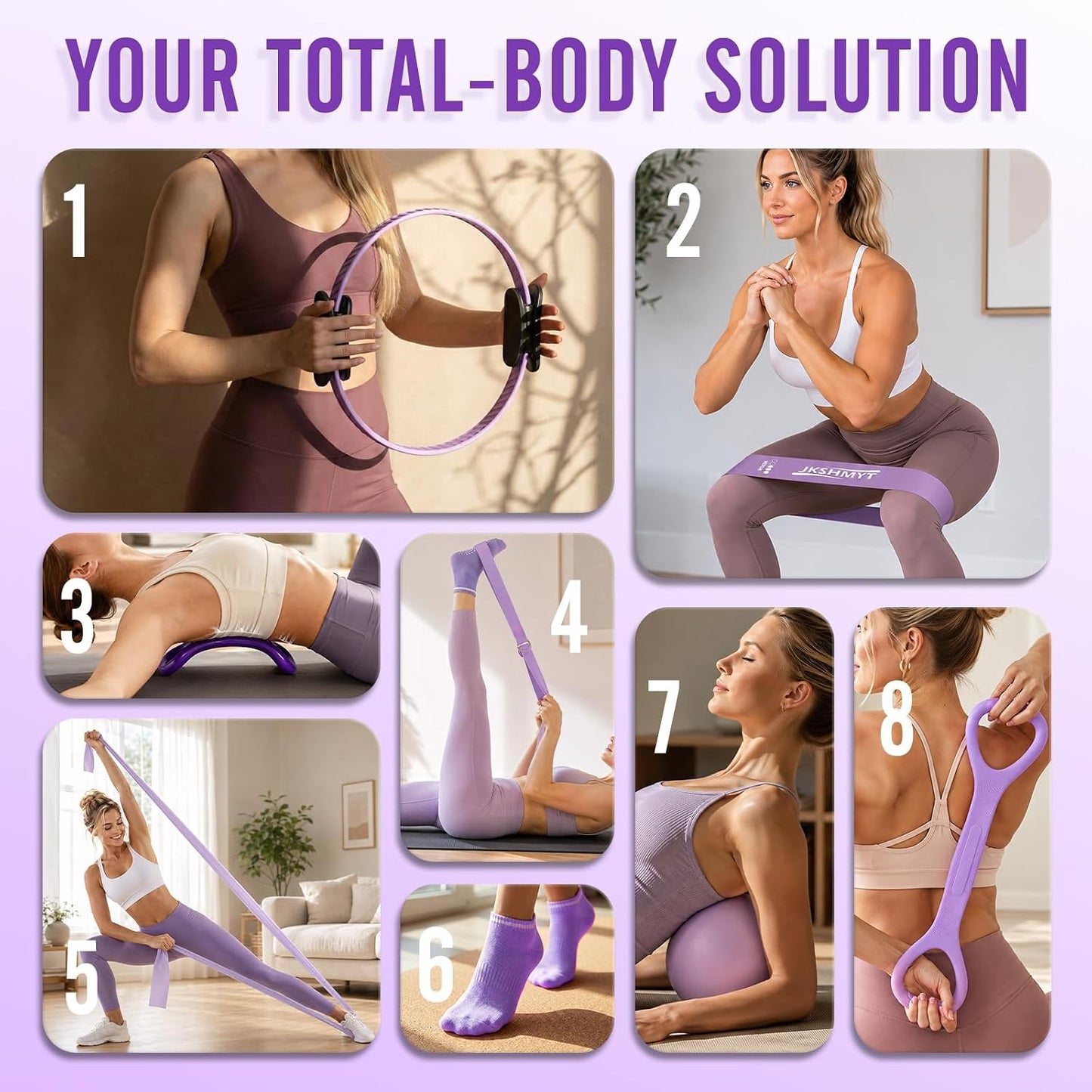 Pilates Kit, Pilates Equipment Home Workout Set for Women with 14.5" Pilates Ring & Ball,Resistance Bands,Yoga Strap,Grip Socks,Essentials Fitness Pilates Kit Accessories for Starter,Beginners