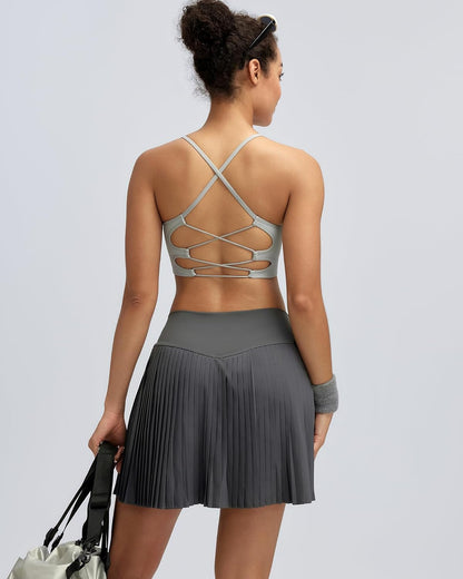 Sports Bras for Women,Sexy Crisscross Back Seamless Supportive Sports Bra Medium Support with Removable Pads