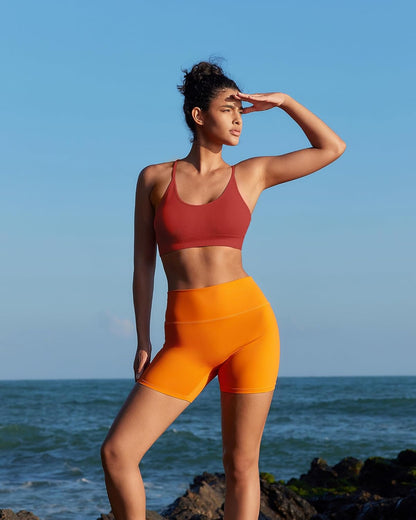 Sports Bras for Women,Sexy Crisscross Back Seamless Supportive Sports Bra Medium Support with Removable Pads