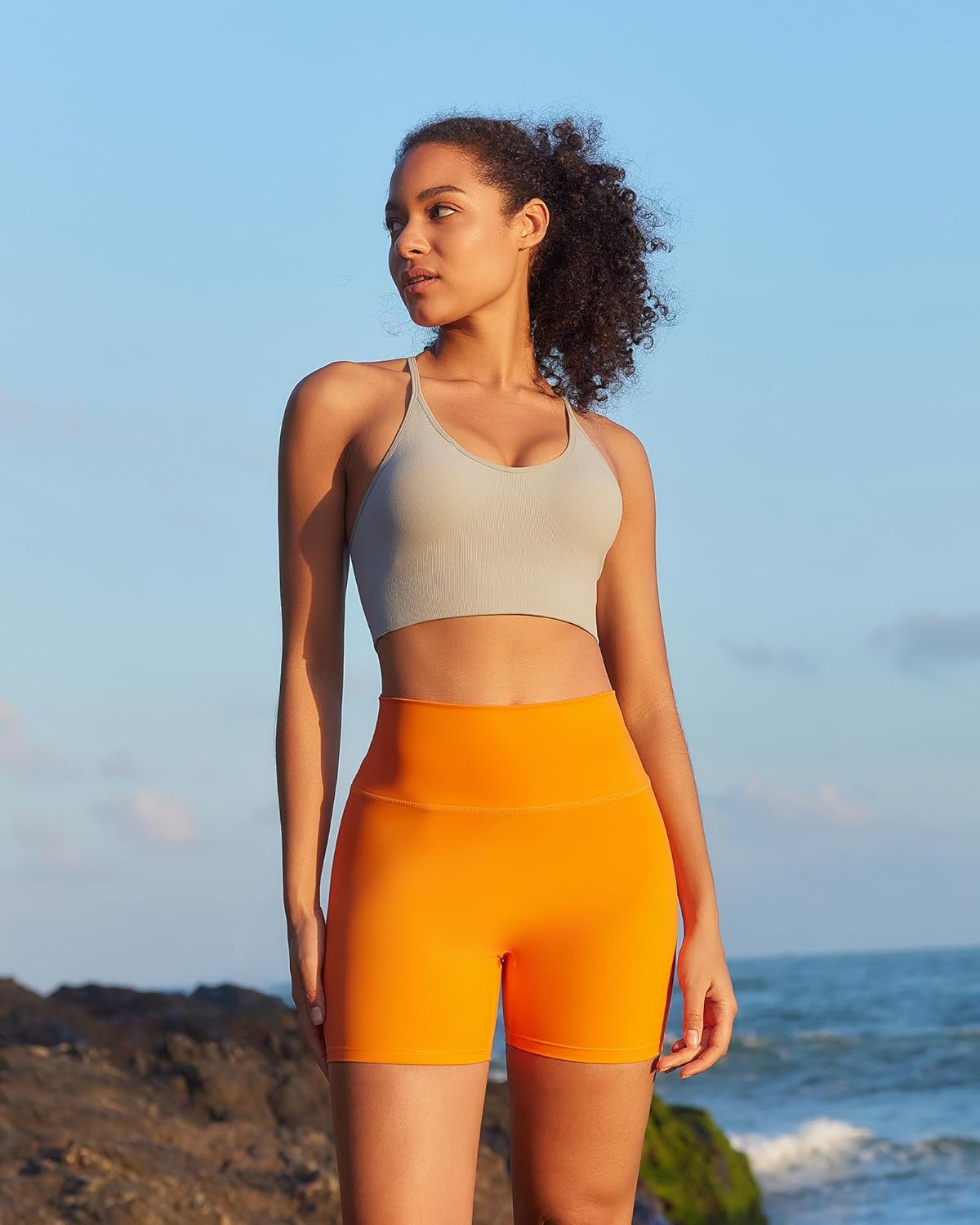 Sports Bras for Women,Sexy Crisscross Back Seamless Supportive Sports Bra Medium Support with Removable Pads