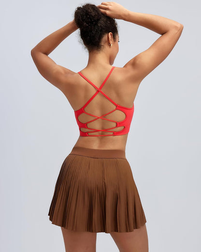 Sports Bras for Women,Sexy Crisscross Back Seamless Supportive Sports Bra Medium Support with Removable Pads