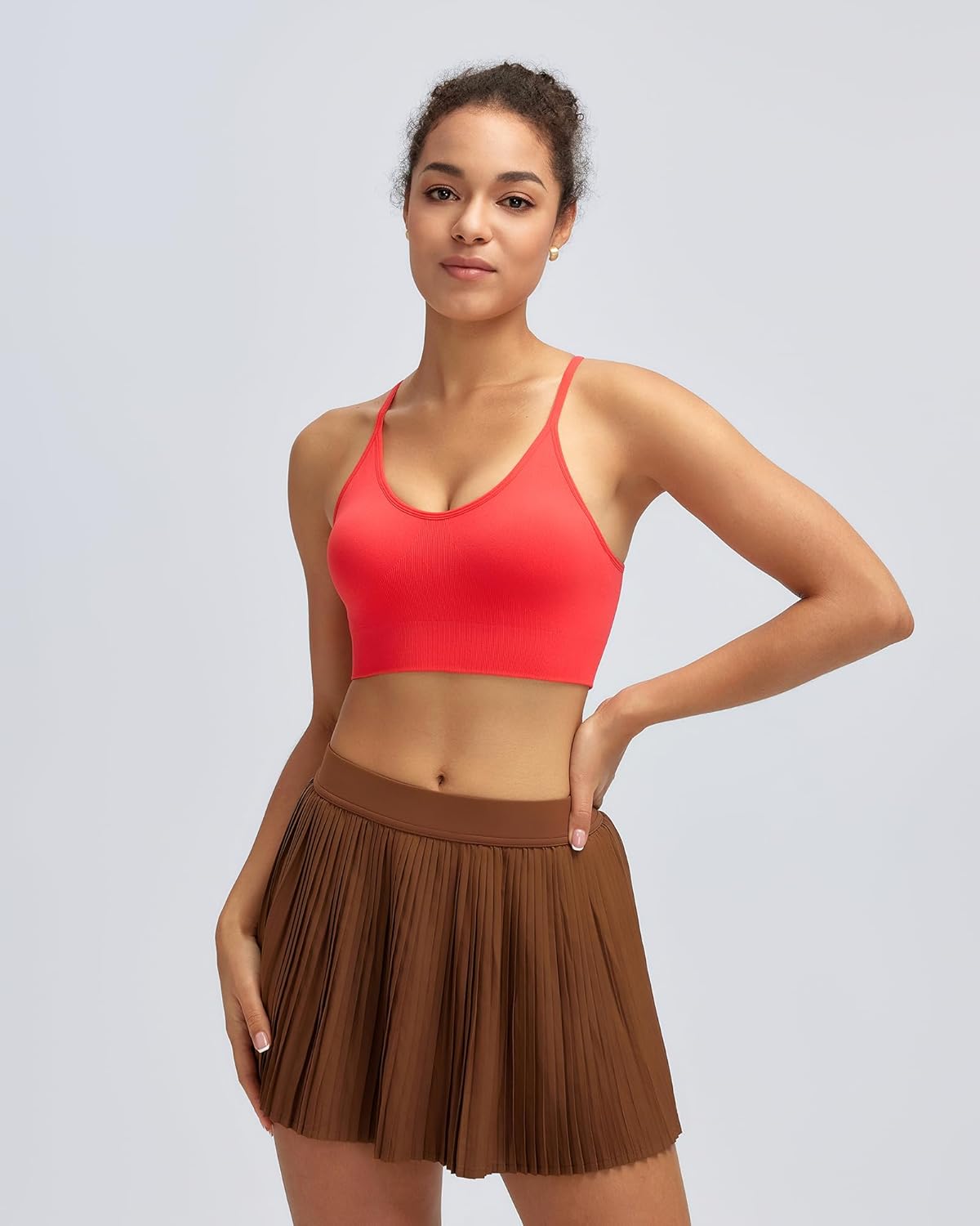 Sports Bras for Women,Sexy Crisscross Back Seamless Supportive Sports Bra Medium Support with Removable Pads