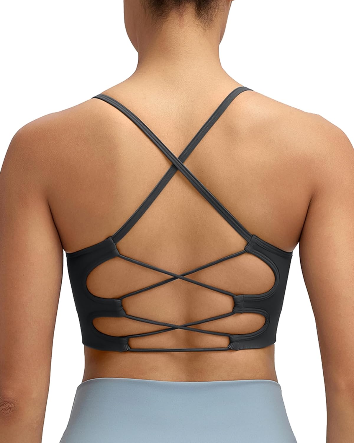 Sports Bras for Women,Sexy Crisscross Back Seamless Supportive Sports Bra Medium Support with Removable Pads