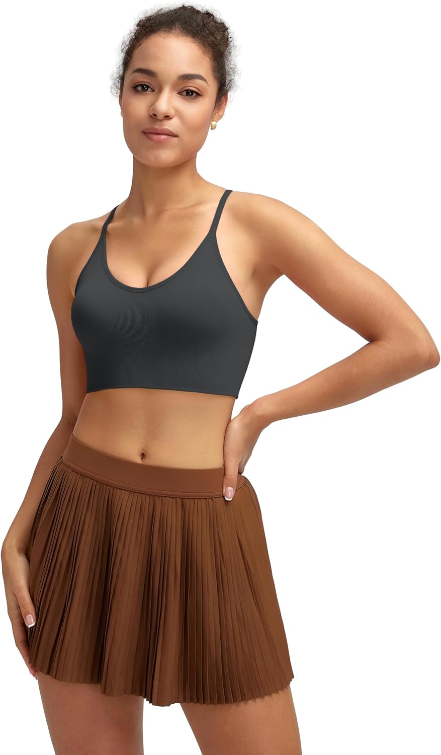 Sports Bras for Women,Sexy Crisscross Back Seamless Supportive Sports Bra Medium Support with Removable Pads