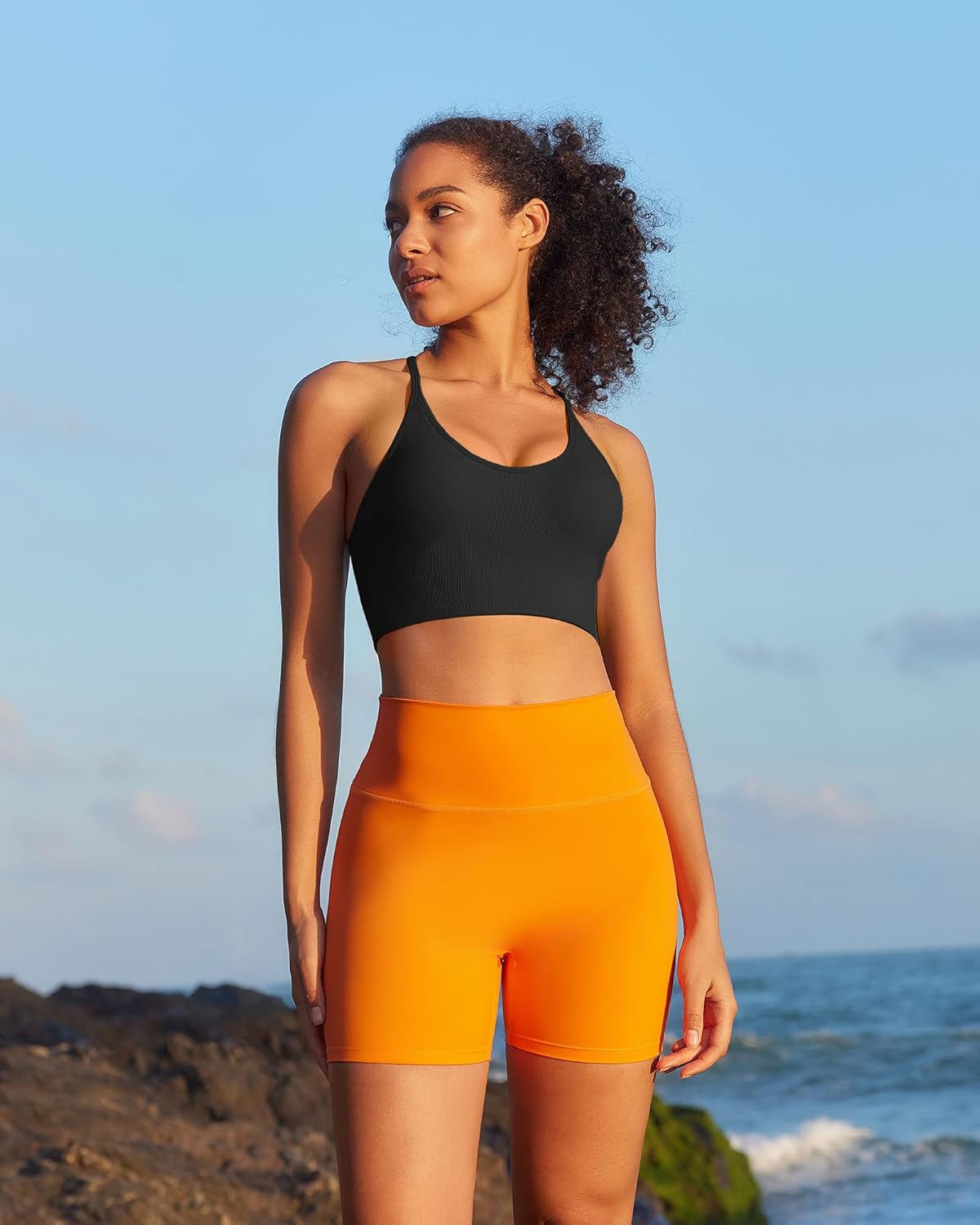 Sports Bras for Women,Sexy Crisscross Back Seamless Supportive Sports Bra Medium Support with Removable Pads