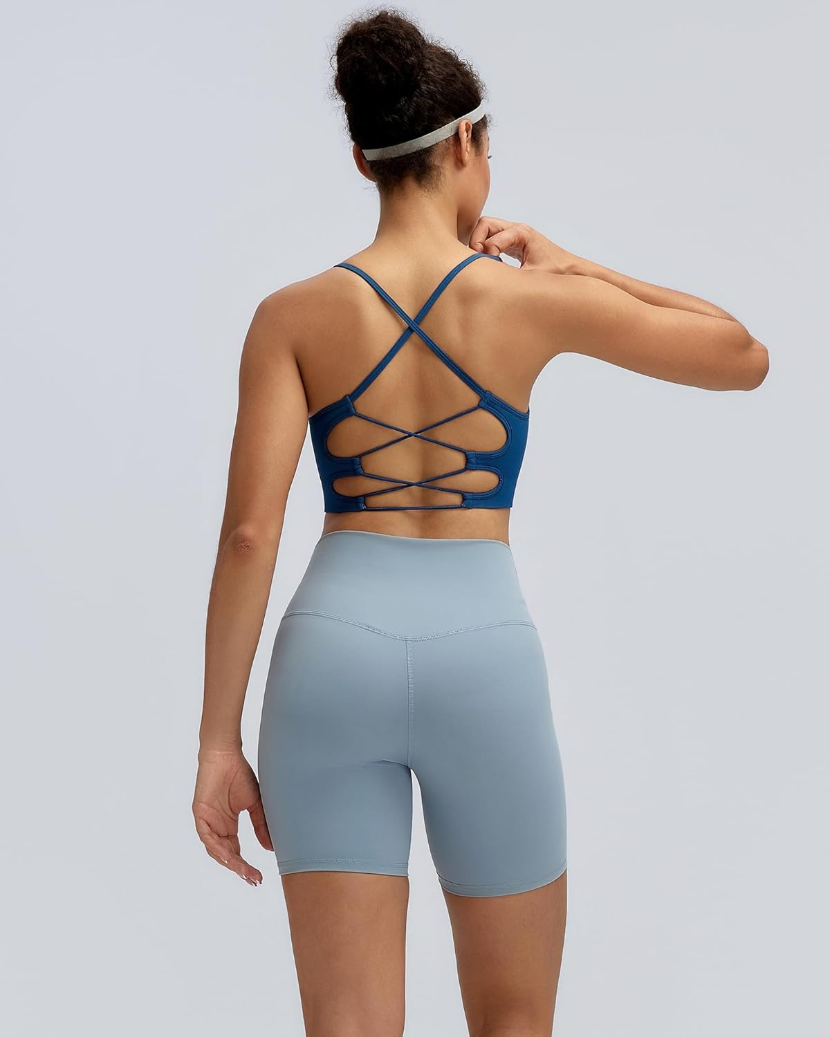 Sports Bras for Women,Sexy Crisscross Back Seamless Supportive Sports Bra Medium Support with Removable Pads