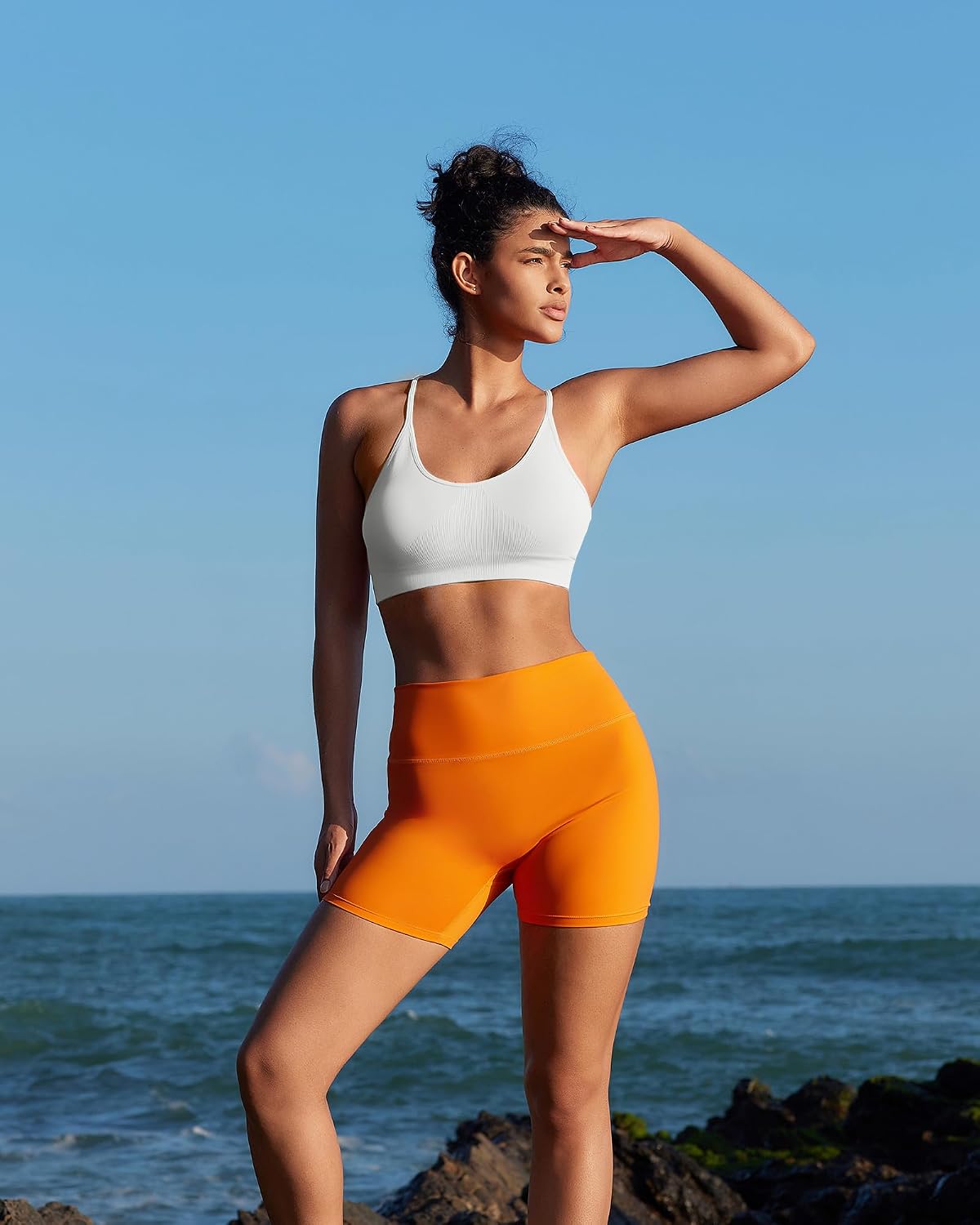 Sports Bras for Women,Sexy Crisscross Back Seamless Supportive Sports Bra Medium Support with Removable Pads