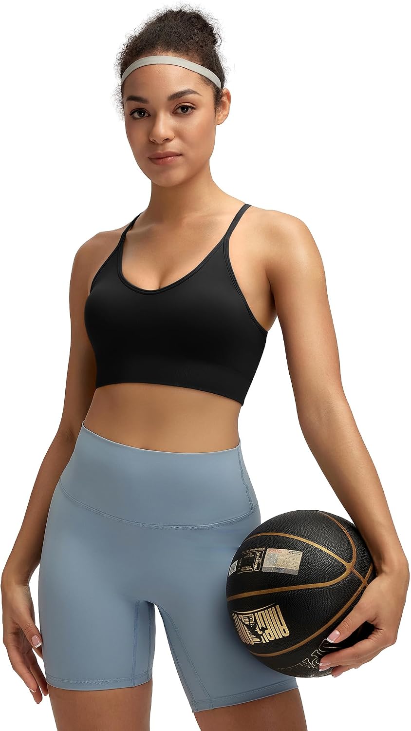 Sports Bras for Women,Sexy Crisscross Back Seamless Supportive Sports Bra Medium Support with Removable Pads
