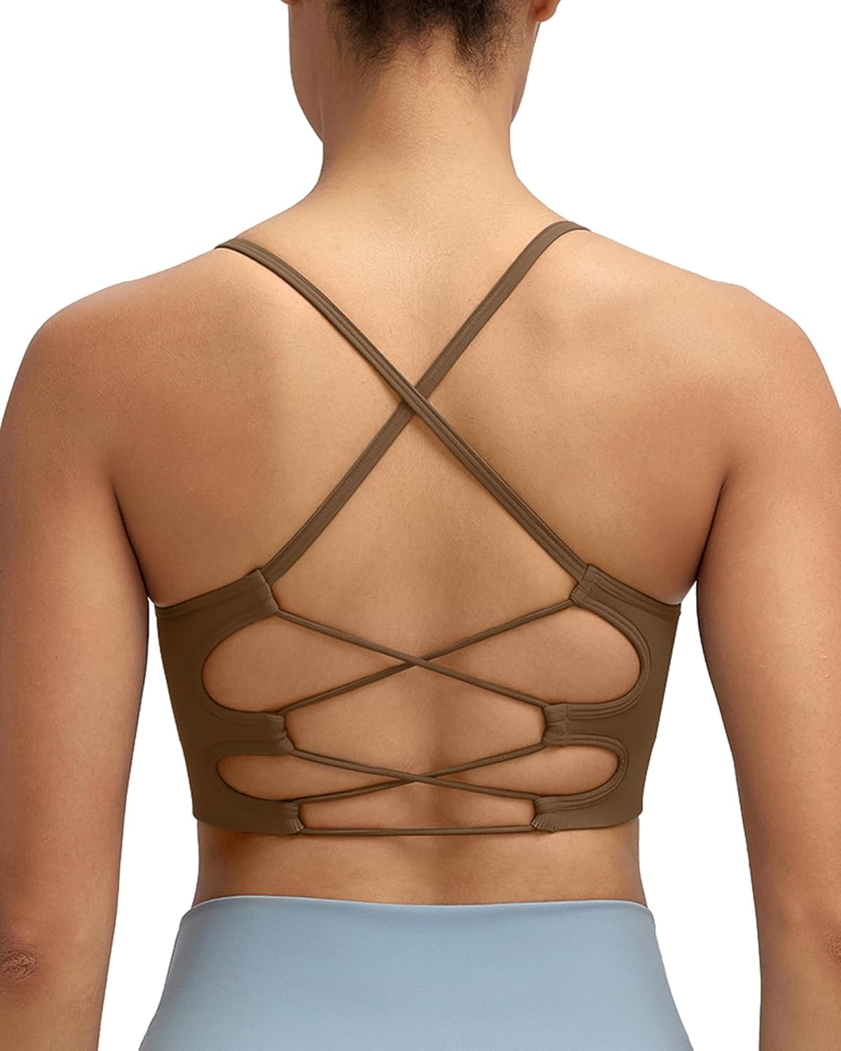 Sports Bras for Women,Sexy Crisscross Back Seamless Supportive Sports Bra Medium Support with Removable Pads