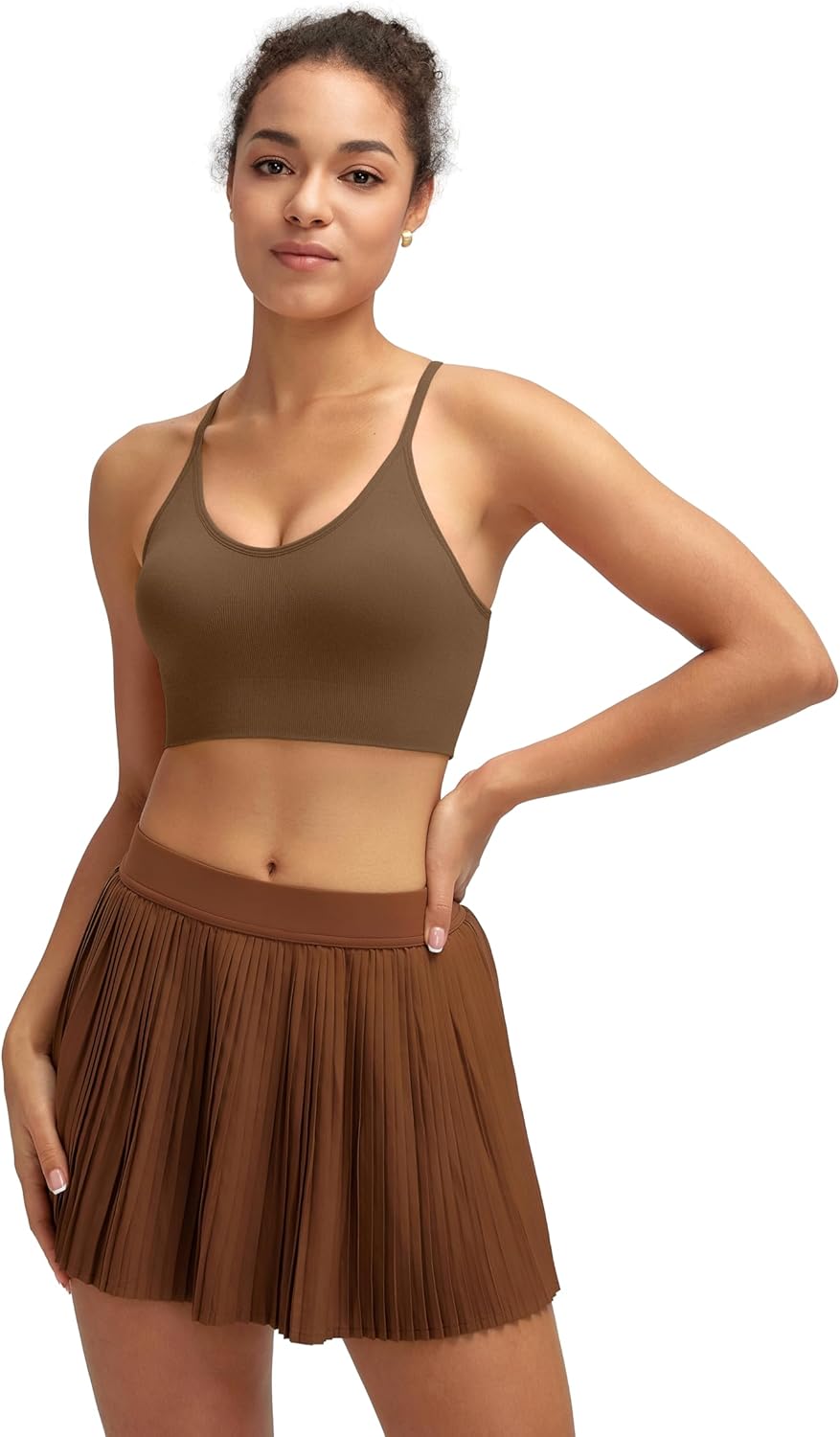 Sports Bras for Women,Sexy Crisscross Back Seamless Supportive Sports Bra Medium Support with Removable Pads