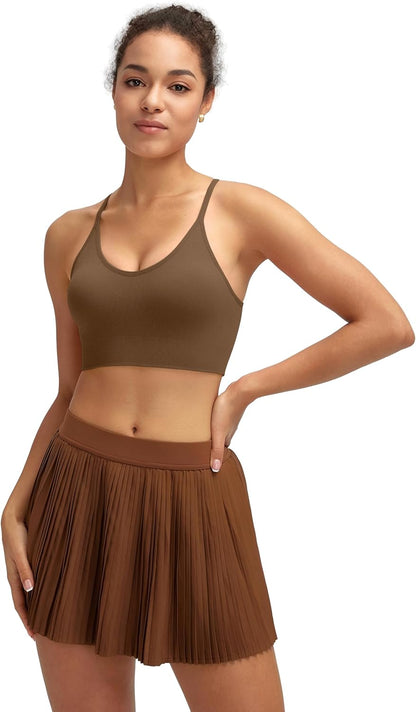 Sports Bras for Women,Sexy Crisscross Back Seamless Supportive Sports Bra Medium Support with Removable Pads