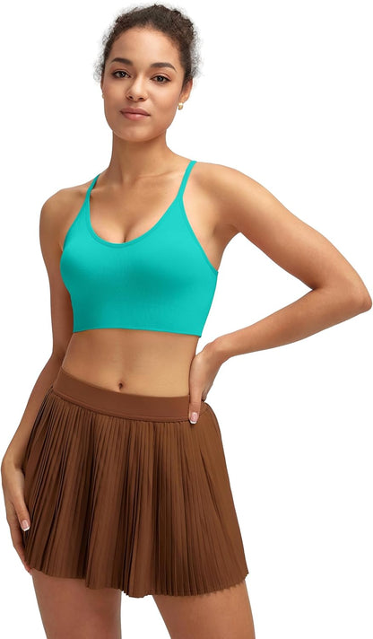 Sports Bras for Women,Sexy Crisscross Back Seamless Supportive Sports Bra Medium Support with Removable Pads