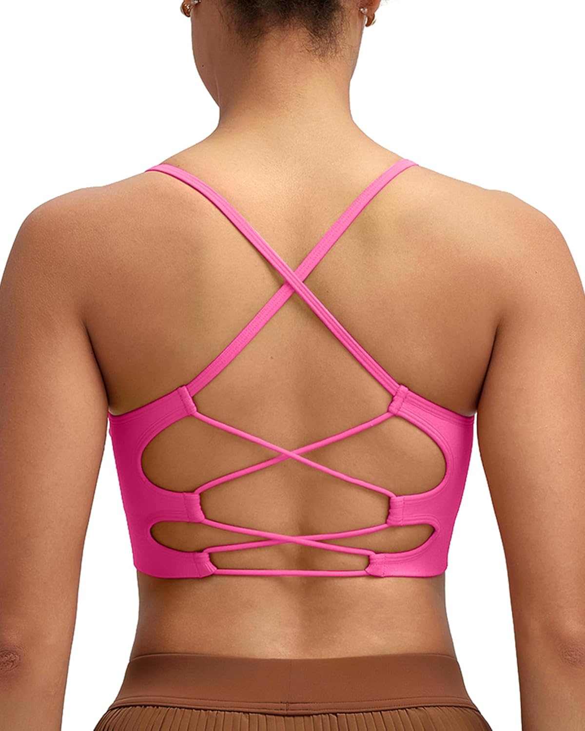 Sports Bras for Women,Sexy Crisscross Back Seamless Supportive Sports Bra Medium Support with Removable Pads