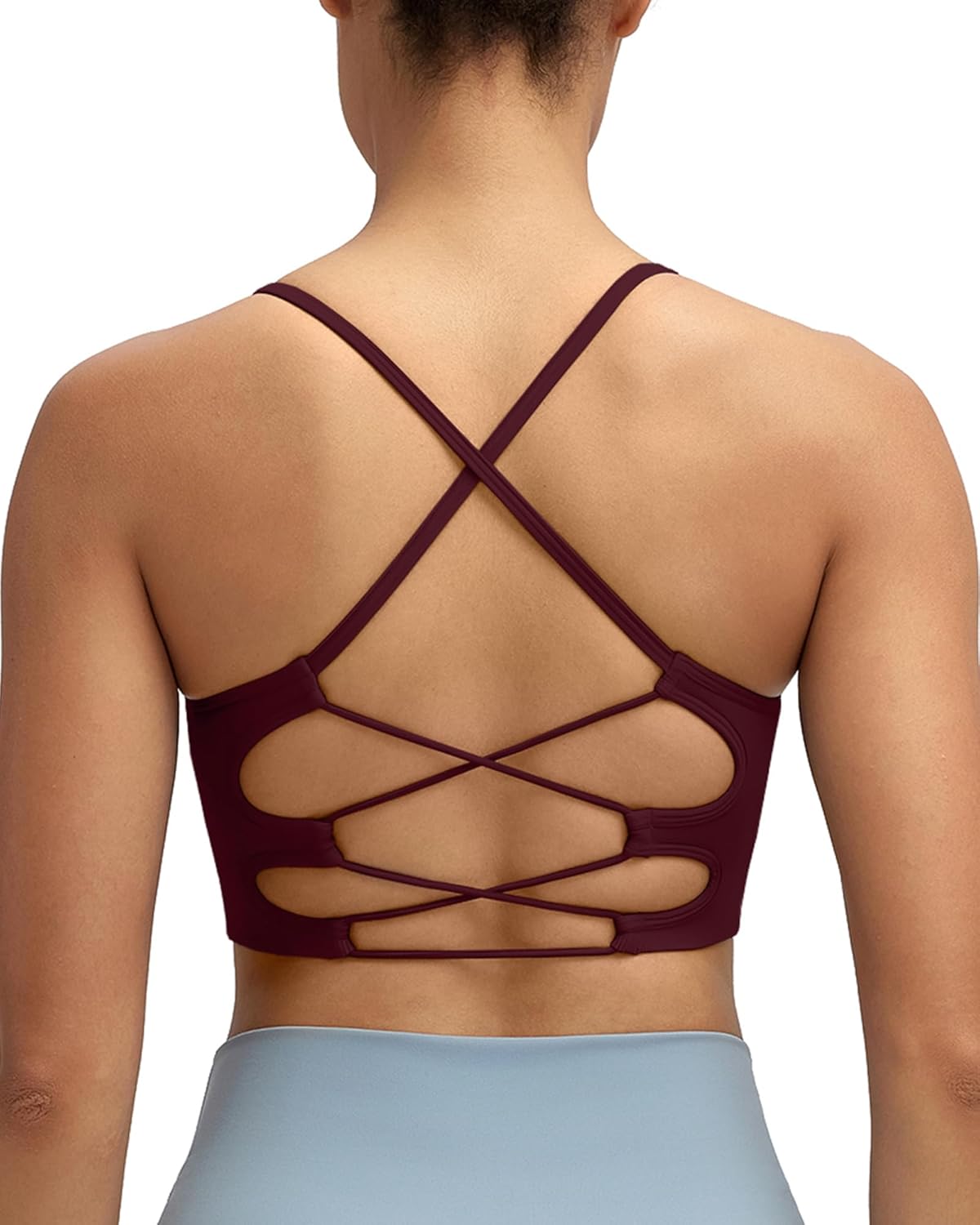 Sports Bras for Women,Sexy Crisscross Back Seamless Supportive Sports Bra Medium Support with Removable Pads