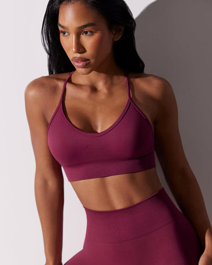 Sports Bras for Women,Sexy Crisscross Back Seamless Supportive Sports Bra Medium Support with Removable Pads