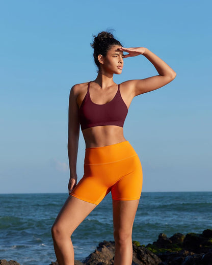 Sports Bras for Women,Sexy Crisscross Back Seamless Supportive Sports Bra Medium Support with Removable Pads