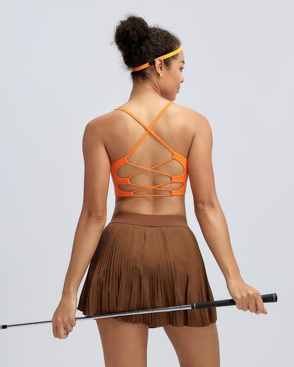 Sports Bras for Women,Sexy Crisscross Back Seamless Supportive Sports Bra Medium Support with Removable Pads