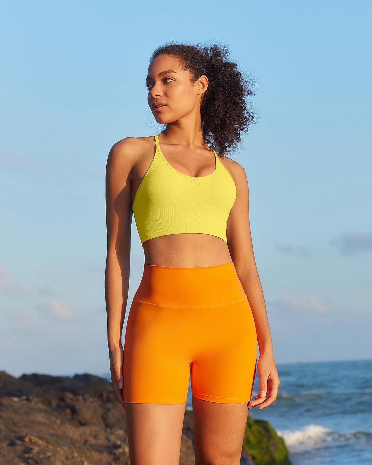Sports Bras for Women,Sexy Crisscross Back Seamless Supportive Sports Bra Medium Support with Removable Pads