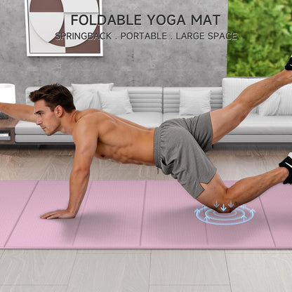 7-Fold Yoga Mat 74"x31" - 0.31 Inch Thick Folding Exercise Mat, Extra Wide Non-Slip POE Mat for Travel, Storage, Yoga, Pilates, Meditation & Home Gym, Lightweight & Portable