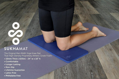 Yoga Knee Pad Cushion for Knees, Elbows, Wrists, Extra-Thick, 15mm Thick, 24x10 Inches, Designed for Durable Comfort During Exercise