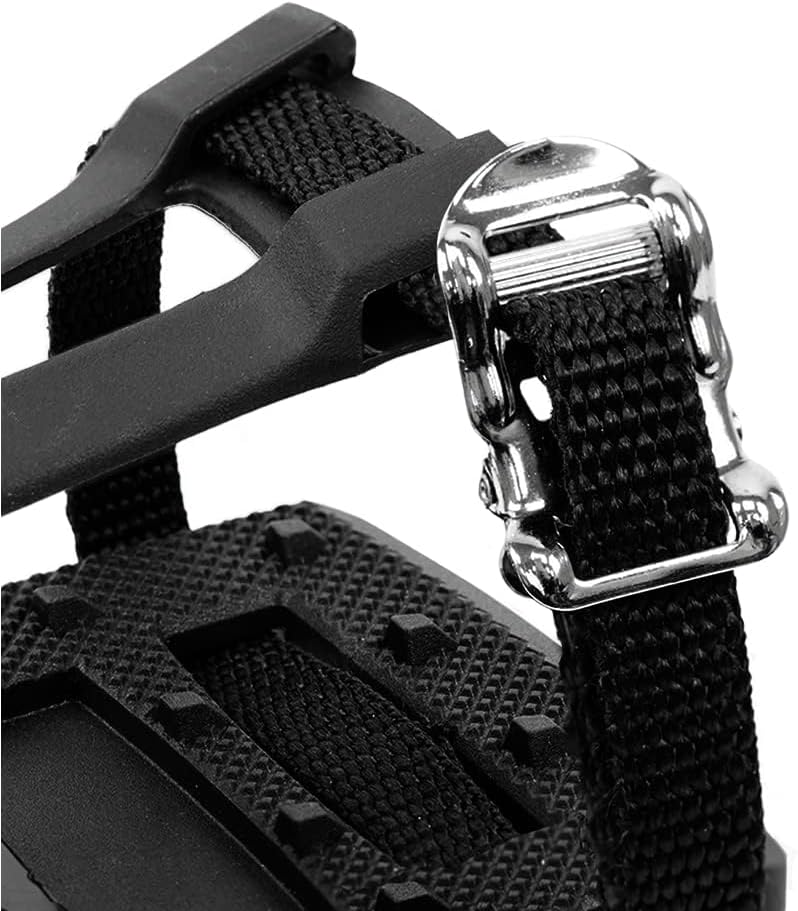 Bike Pedals Shimano SPD/Look Delta Compatible 9/16'' with Toe Clips - Peloton Pedals for Regular Shoes - Toe Cages for Peloton Bike - Exercise Bike Pedals - Universal Fit Bicycle Pedal