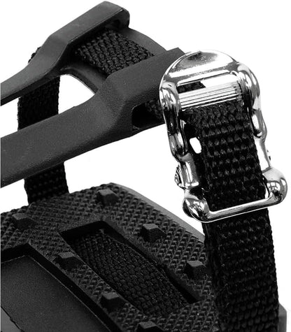 Bike Pedals Shimano SPD/Look Delta Compatible 9/16'' with Toe Clips - Peloton Pedals for Regular Shoes - Toe Cages for Peloton Bike - Exercise Bike Pedals - Universal Fit Bicycle Pedal