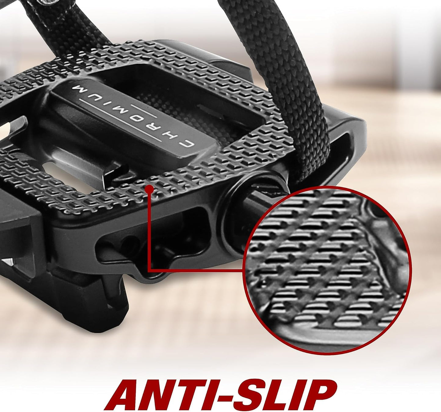 Bike Pedals Shimano SPD/Look Delta Compatible 9/16'' with Toe Clips - Peloton Pedals for Regular Shoes - Toe Cages for Peloton Bike - Exercise Bike Pedals - Universal Fit Bicycle Pedal