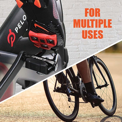 Bike Pedals Shimano SPD/Look Delta Compatible 9/16'' with Toe Clips - Peloton Pedals for Regular Shoes - Toe Cages for Peloton Bike - Exercise Bike Pedals - Universal Fit Bicycle Pedal