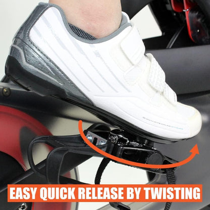 Bike Pedals Shimano SPD/Look Delta Compatible 9/16'' with Toe Clips - Peloton Pedals for Regular Shoes - Toe Cages for Peloton Bike - Exercise Bike Pedals - Universal Fit Bicycle Pedal