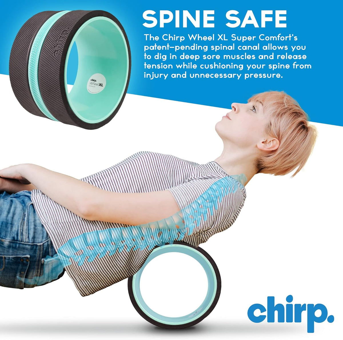 Wheel XL Back Massage Roller, Wider Back Stretcher, 500 lbs