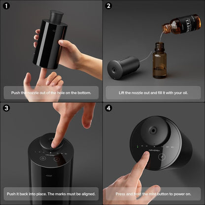 AN6 Waterless Diffuser for Essential Oil for Home, Room, Black