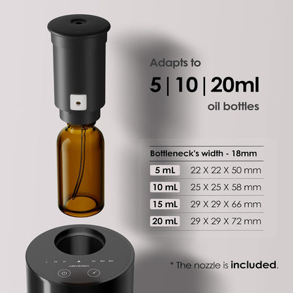 AN6 Waterless Diffuser for Essential Oil for Home, Room, Black