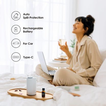 AN6 Waterless Diffuser for Essential Oil for Home, Room, Black