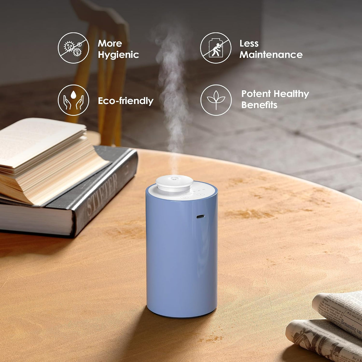 AN6 Waterless Diffuser for Essential Oil for Home, Room, Black