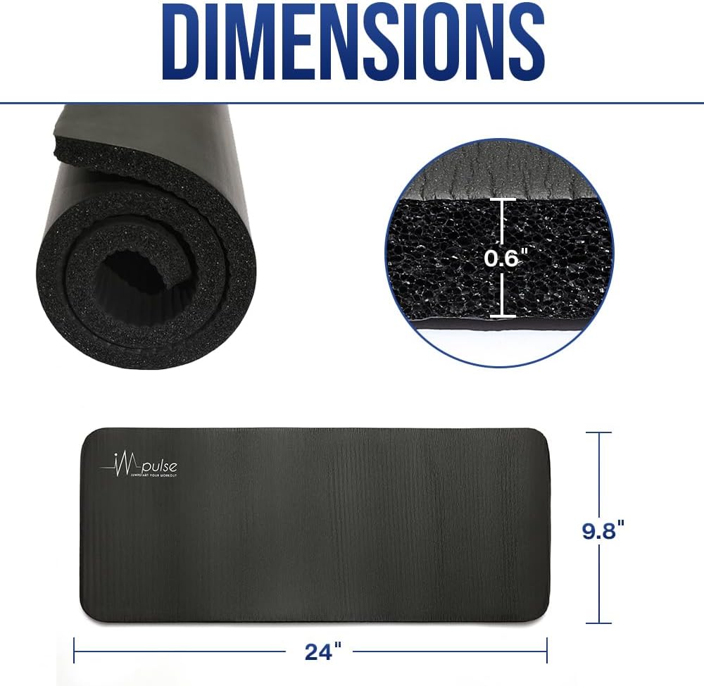 Yoga Knee Pads Cushion, Thick 1" (25mm) Workout Mat Provides Cushion for Kneeling & Elbows, Non-Slip & Portable Exercise Kneeling Pad for Yoga, Elbow, Wrist Pain, Planks, Pushups & Floor Exercises