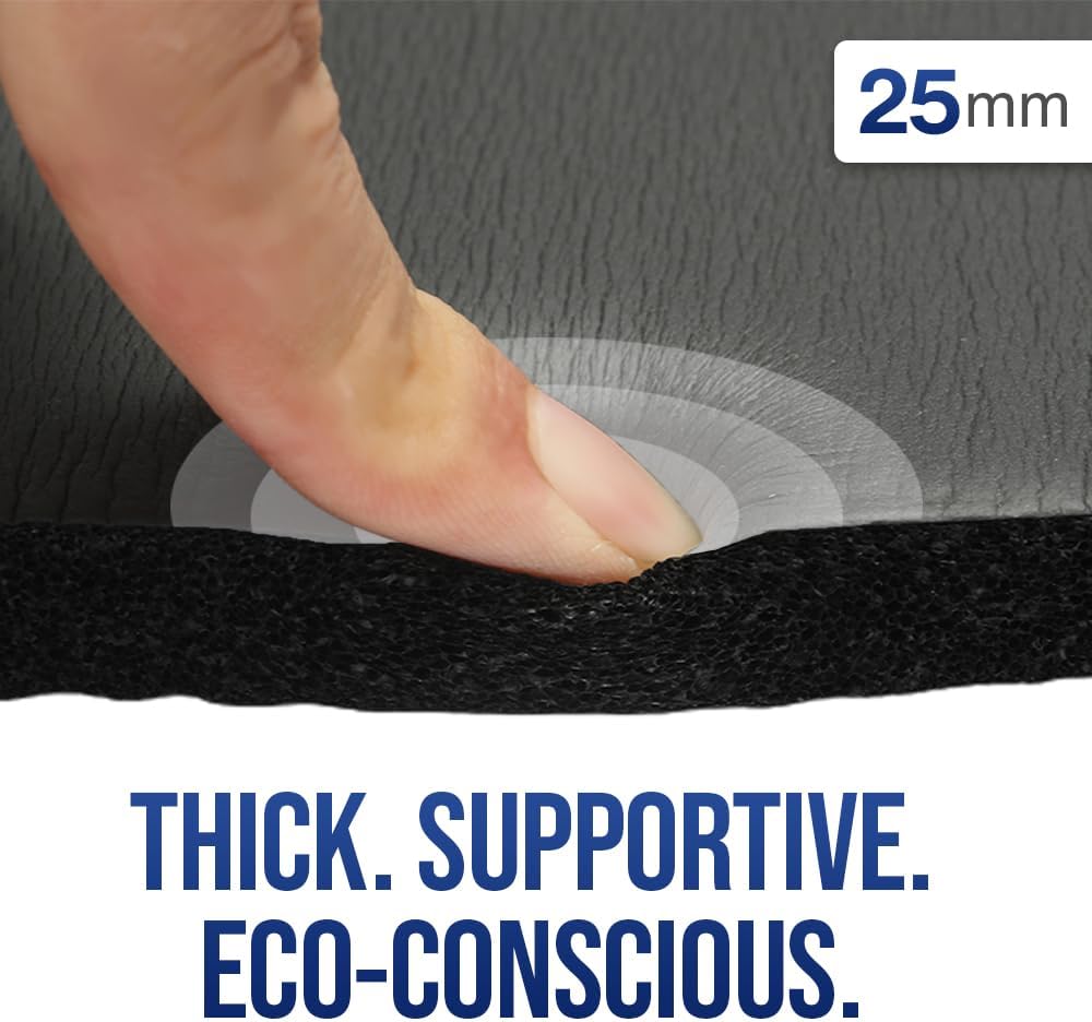 Yoga Knee Pads Cushion, Thick 1" (25mm) Workout Mat Provides Cushion for Kneeling & Elbows, Non-Slip & Portable Exercise Kneeling Pad for Yoga, Elbow, Wrist Pain, Planks, Pushups & Floor Exercises