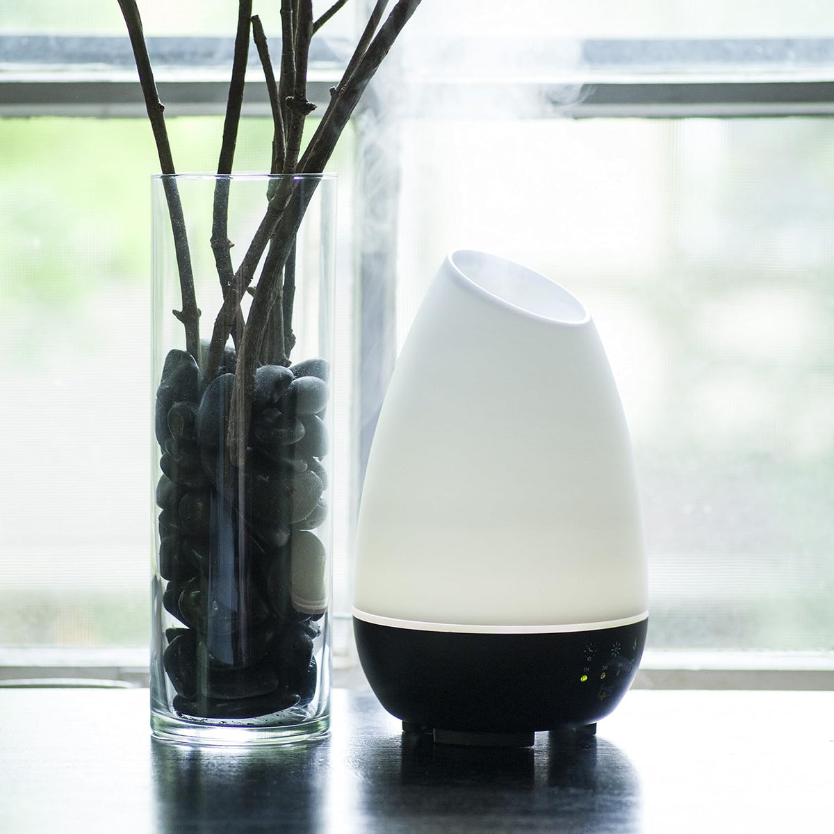 500ML Essential Oil Diffuser for Large Rooms, Cool Mist Humidifier and Aromatherapy Diffuser, Adjustable Timer, Mist Mode and 7 LED Light Colors, White (Pack of 1)