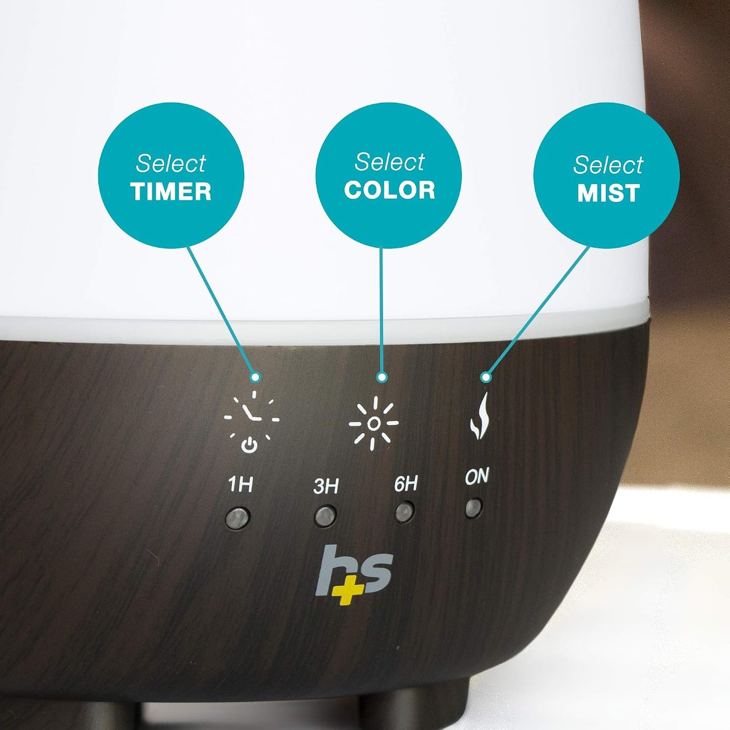 500ML Essential Oil Diffuser for Large Rooms, Cool Mist Humidifier and Aromatherapy Diffuser, Adjustable Timer, Mist Mode and 7 LED Light Colors, White (Pack of 1)