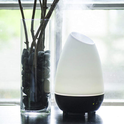 500ML Essential Oil Diffuser for Large Rooms, Cool Mist Humidifier and Aromatherapy Diffuser, Adjustable Timer, Mist Mode and 7 LED Light Colors, White (Pack of 1)