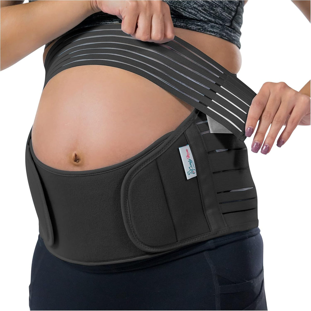 Belly Band for Pregnancy, Pregnancy Belt - Maternity Belt for Back Pain. Prenatal - Pregnancy Support Belt with Adjustable/Breathable Material. Back Support for Pregnant Women. (Medium, Purple)