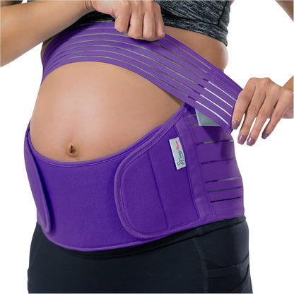 Belly Band for Pregnancy, Pregnancy Belt - Maternity Belt for Back Pain. Prenatal - Pregnancy Support Belt with Adjustable/Breathable Material. Back Support for Pregnant Women. (Medium, Purple)
