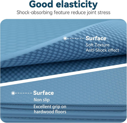 Foldable Yoga Mat Thick Non-Slip Exercise Mat | Packable Travel Fitness Mat, Carrying Bag Included, For Yoga, Pilates, Workout, Home & Gym Use
